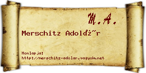 Merschitz Adolár névjegykártya